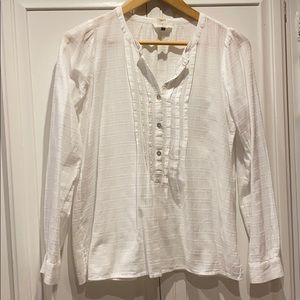 Loft. White button down blouse. Size XS
